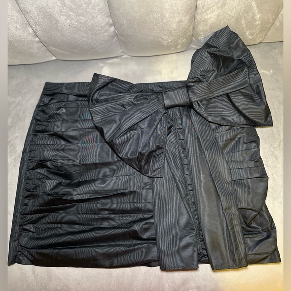 RED VALENTINO Black Bow Mini Skirt - Size 46 - Picture 6 of 12